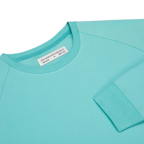 Holderness and Bourne The Smith Pullover Seashore Turquoise‎ Casual Crewneck XXL - Picture 1 of 9
